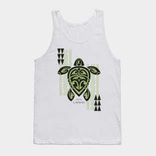 Black & Green Tribal Turtle Tattoo Warrior / Grand Cayman Tank Top